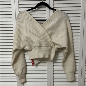 Cider Cream V-Neck Wrap Sweater
